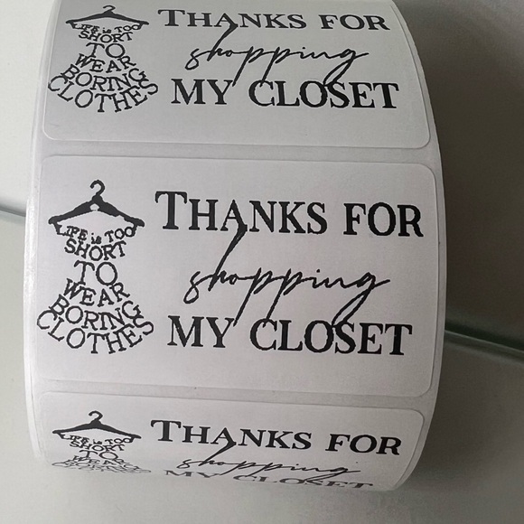 100 Thank You for shopping my closet 2in roll | Packaging Supplies | NWT - Picture 10 of 14
